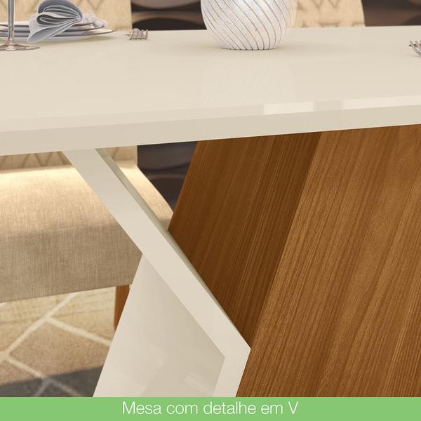 Imagem de Conjunto Sala de Jantar Tampo MDF Com Vidro 120 Cm com 4 Cadeiras Zuri  Casa 812