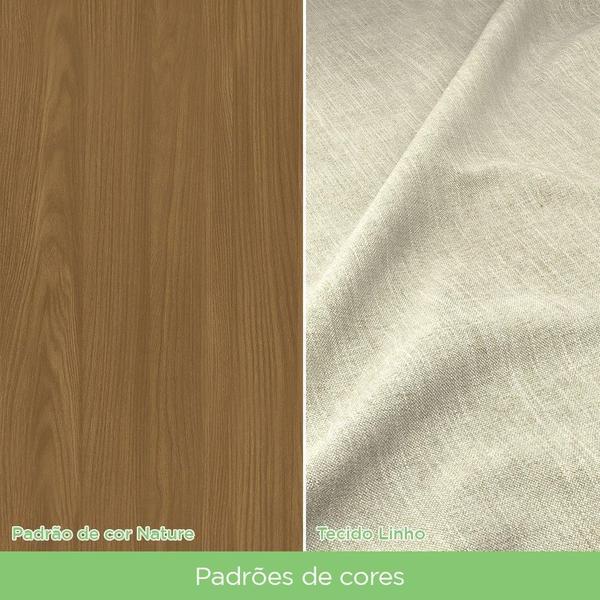 Imagem de Conjunto Sala De Jantar Tampo Mdf Com Vidro Canto Arredondado 120 Cm 04 Cadeiras Marilia Casa 812 Off White Com Nature E Linho