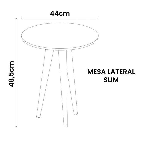 Imagem de Conjunto Sala Mesas Slim Canto e Lateral Redonda Pés Madeira