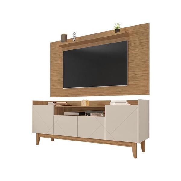 Conjunto Sala Rack Adria Painel Esmeralda Pés Madeira Maciça - Loja DoceLar Imagem de Conjunto Sala Rack Adria Painel Esmeralda Pés Madeira Maciça