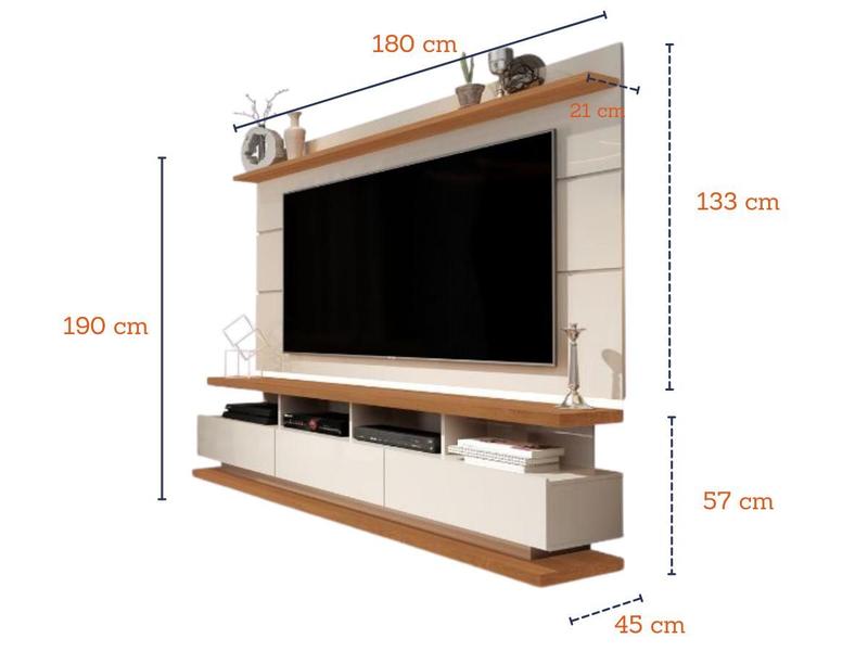 Imagem de Conjunto Sala Rack com Painel para TV até 72" 3 Gavetas Vivare New Giga Moveis