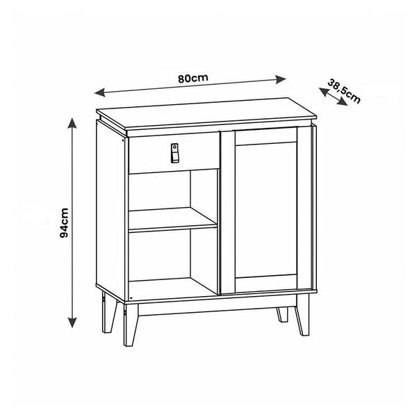 Imagem de Conjunto Sala Rack e Painel Esmeralda com Aparador Rubi