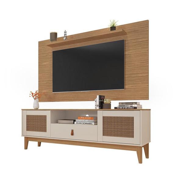Conjunto Sala Rack Painel Esmeralda com Pés Madeira Maciça - Loja DoceLar Imagem de Conjunto Sala Rack Painel Esmeralda com Pés Madeira Maciça