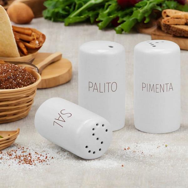 Imagem de Conjunto Saleiro palito e pimenteiro de mesa decorado