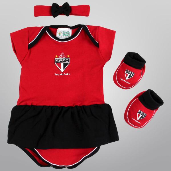 Conjunto São Paulo c/ 3 peças Infantil - Torcida Baby Imagem de Conjunto São Paulo c/ 3 peças Infantil