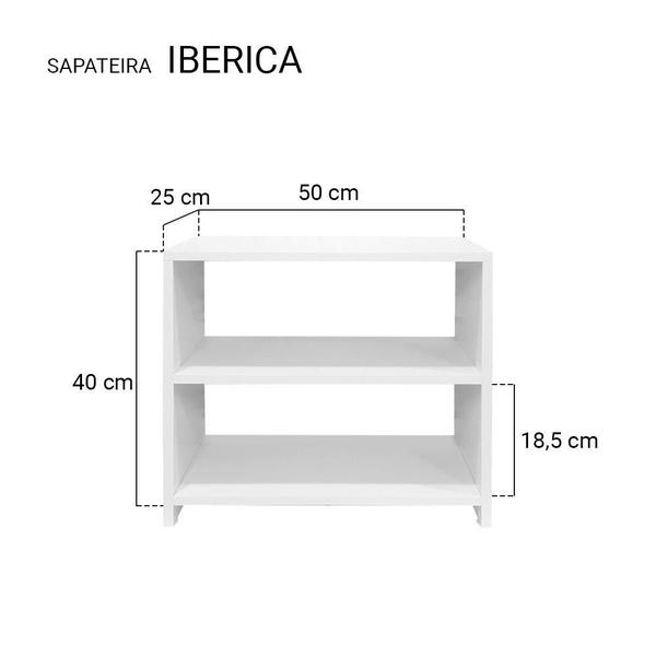 Imagem de Conjunto Sapateira Pequena Branca para Quarto Sala 50 x 40cm