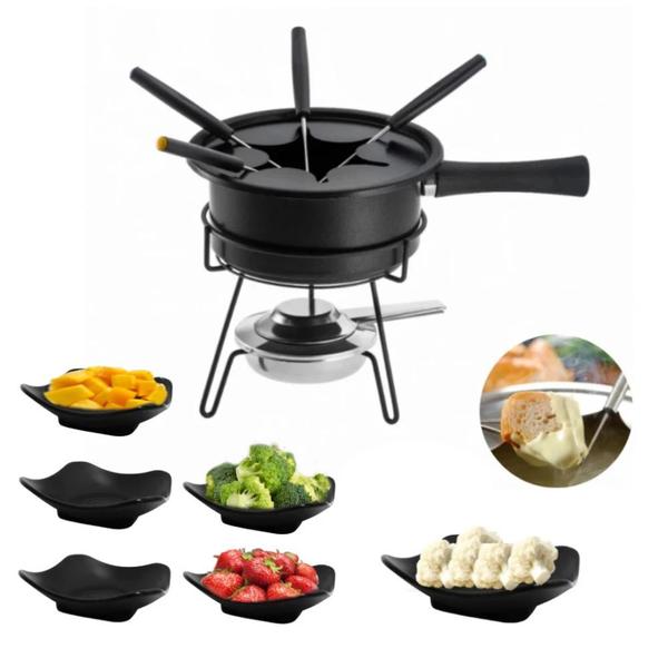 Imagem de Conjunto Servico Fondue 8 Pc Antiaderente Aspen + 6 Tigelas para Porcoes  Kit 