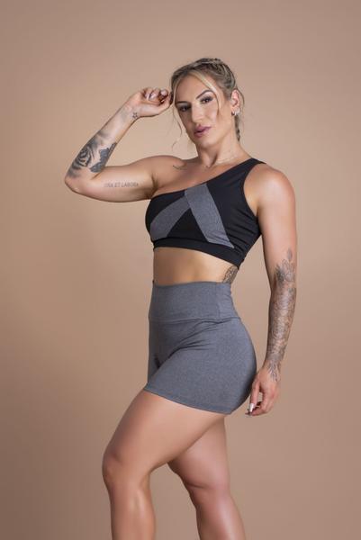 Imagem de Conjunto Short Fitness Feminino Liso Academia Treino E Top Faixa Ombro Só F7 NEW STYLE