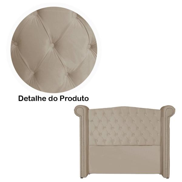 Imagem de Conjunto Sienna Cabeceira e Recamier Casal 140 Cm Suede Cappuccino - DL DECOR