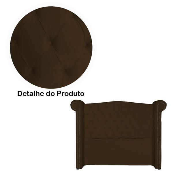 Imagem de Conjunto Sienna Cabeceira e Recamier Casal 140 Cm Suede Marrom - DL DECOR