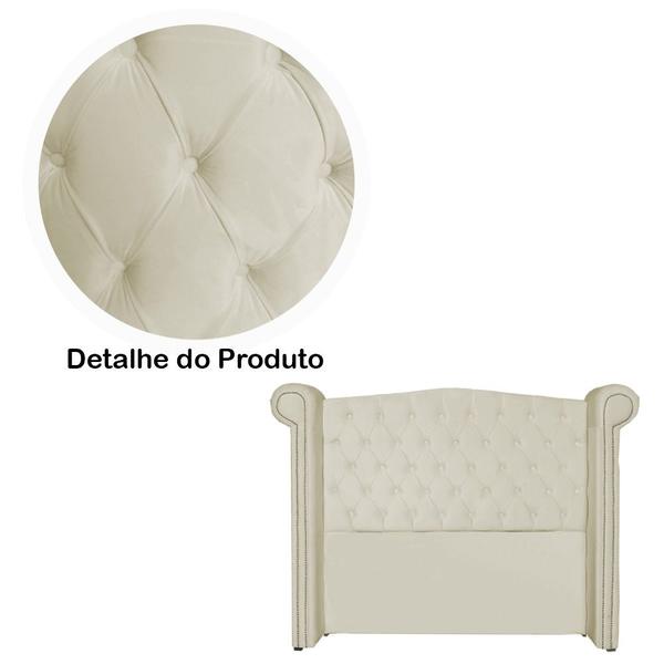 Imagem de Conjunto Sienna Cabeceira e Recamier King 195 Cm Suede Marfim - DL DECOR