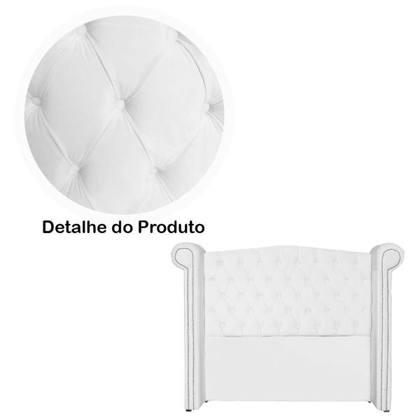 Imagem de Conjunto Sienna Cabeceira e Recamier Queen 160 Cm Suede Branco - DL DECOR