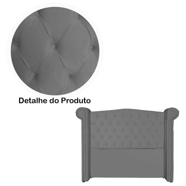 Imagem de Conjunto Sienna Cabeceira e Recamier Solteiro 90 Cm Suede Cinza - LM DECOR