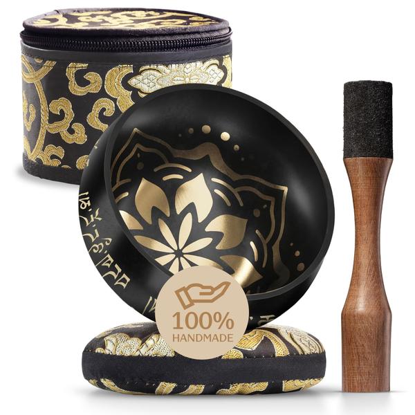 Imagem de Conjunto Singing Bowl Silent Mind Tibetan com almofada, martelo e guia