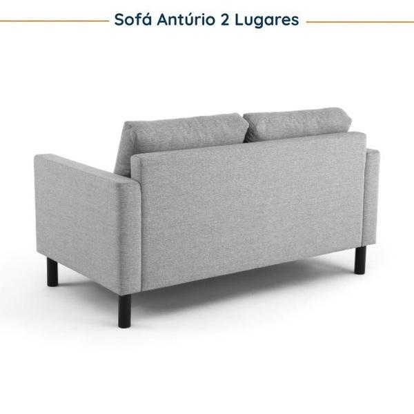 Imagem de Conjunto Sofá 2 Lugares com USB e 2 Poltronas em Linho Antúrio CabeCasa MadeiraMadeira