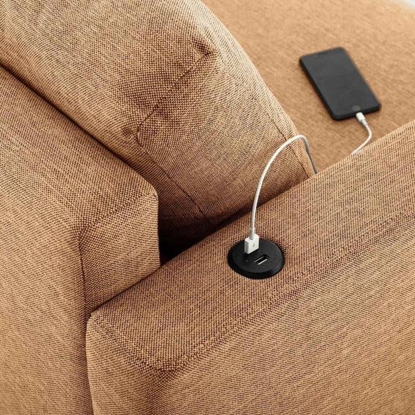 Imagem de Conjunto Sofá 2 Lugares com USB e 2 Poltronas em Linho Antúrio CabeCasa MadeiraMadeira