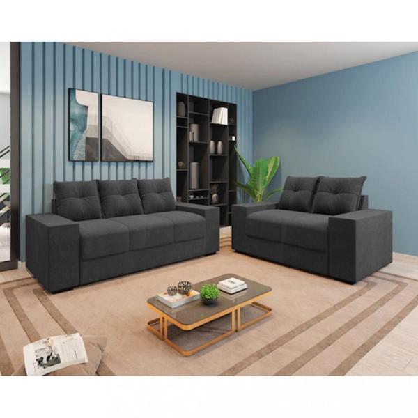 Conjunto Sofá 3 e 2 Lugares Suede Chamego Flash - Flash Estofados Conjunto Sofá 3 e 2 Lugares Suede Chamego Flash - Flash Estofados