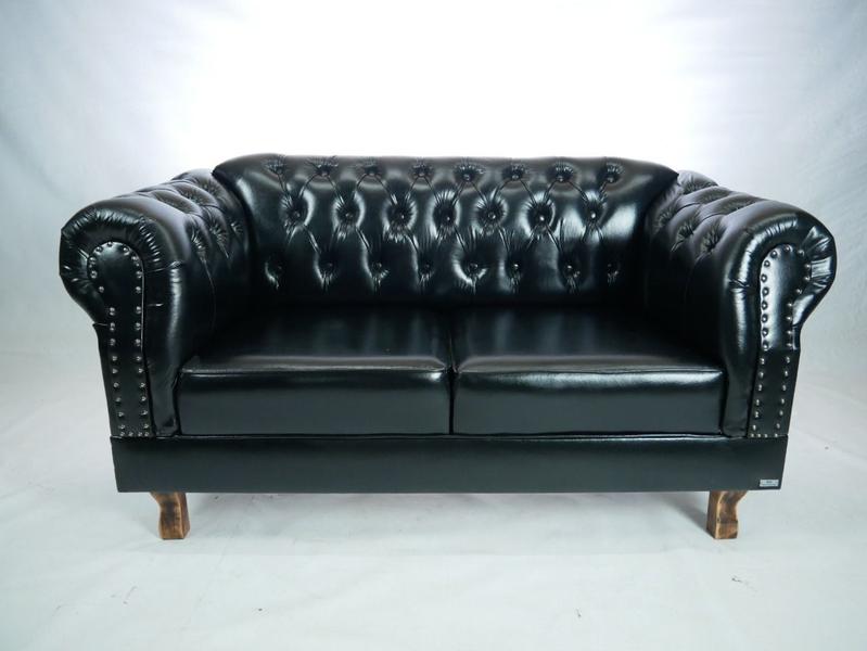 Imagem de Conjunto Sofá Chesterfield Capitonê Duque 1.80M  Clássico Sala Recepção Barbearia - 3 Peças