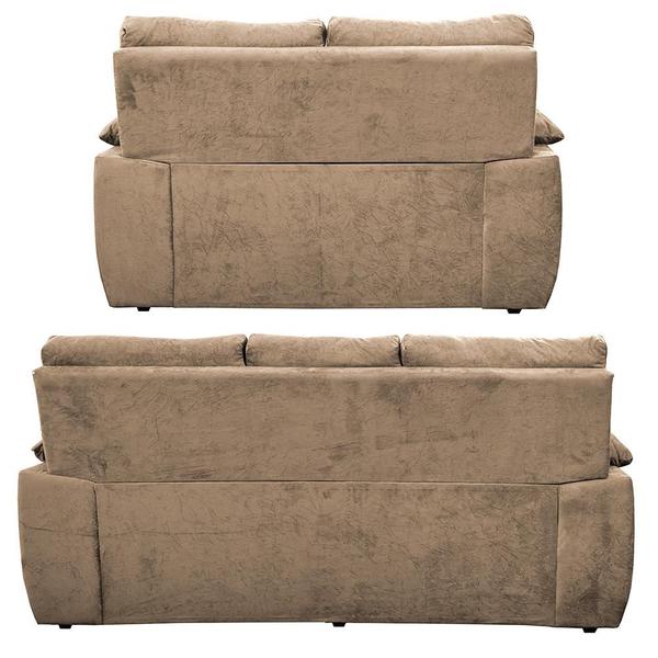 Imagem de Conjunto Sofá Luxemburgo 3 E 2 Lugares 1,52m e 2,02m Suede Castor