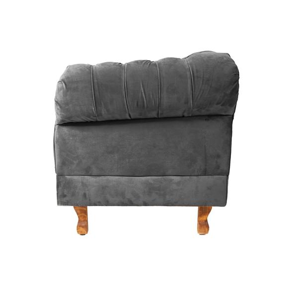 Imagem de Conjunto Sofá Namoradeira Chesterfield Capitonê Duque Suede Cinza Chumbo Decoração, Recepção, Salas de Tv e Estar