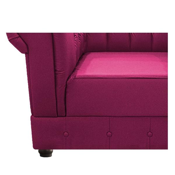 Imagem de Conjunto Sofá Namoradeira e Poltrona Capitonê Chesterfield Suede Pink Recepção Sala de Estar Quarto - AM Decor