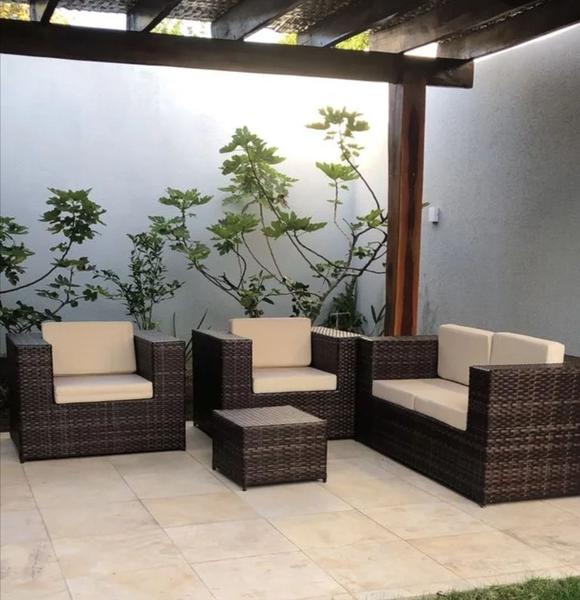 Conjunto Sofa Poltronas Area Externa Interna Varanda Jardim