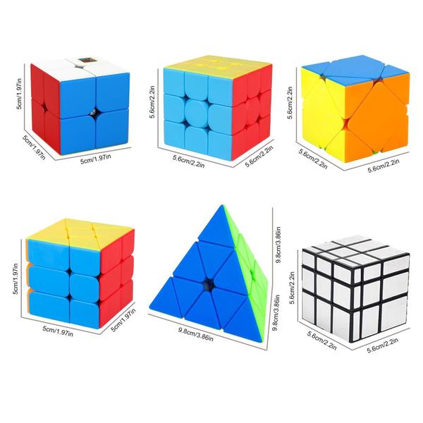 Imagem de Conjunto Speed Cube Lelongma, pacote com 6, estojo de armazenamento, bolsa, presente para crianças