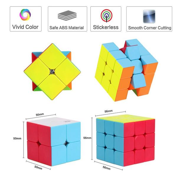 Imagem de Conjunto Speed Cube Roxenda 2x2x2 e 3x3x3 Magic Cube pacote com 2