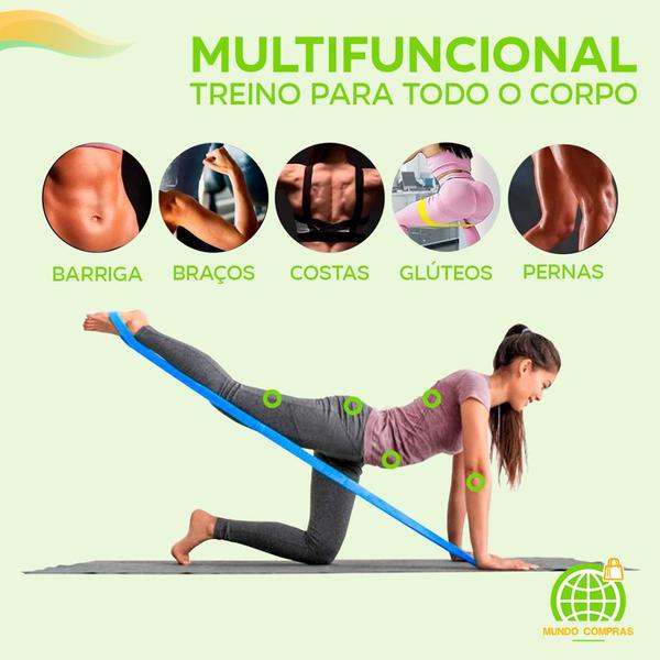 Imagem de Conjunto Super Band Forte Kit 5 Faixas Elásticas De Latex Para Academia E Casa Exercícios Treinament