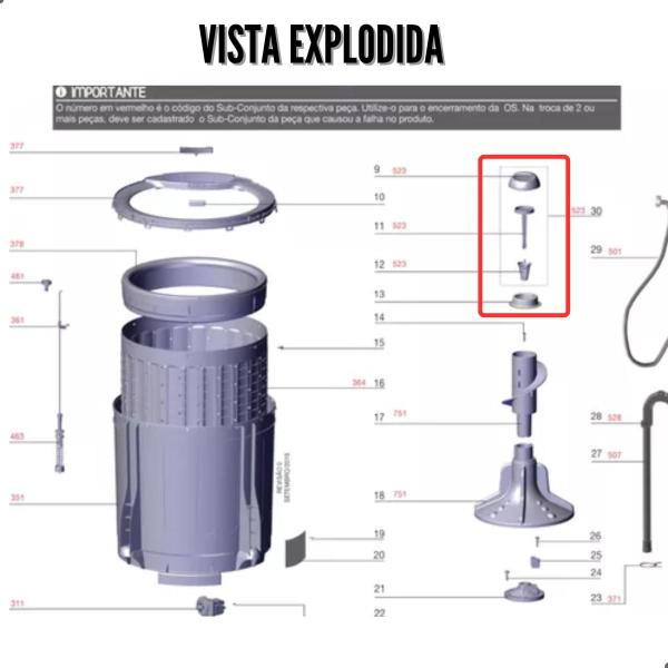 Conjunto Suporte Pega Fiapos Maquina Electrolux Lt12f Lte12 Ltd13 - Electrolux, Eletrolux Imagem de Conjunto Suporte Pega Fiapos Maquina Electrolux Lt12f Lte12 Ltd13