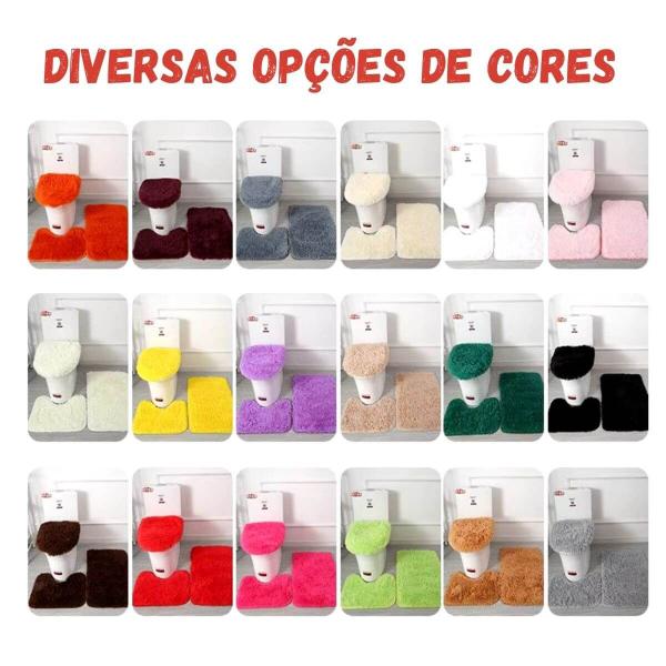 Conjunto Tapete Para Banheiro Jogo Com 3 Peças Antiderrapante - Armarinhos BS Imagem de Conjunto Tapete Para Banheiro Jogo Com 3 Peças Antiderrapante
