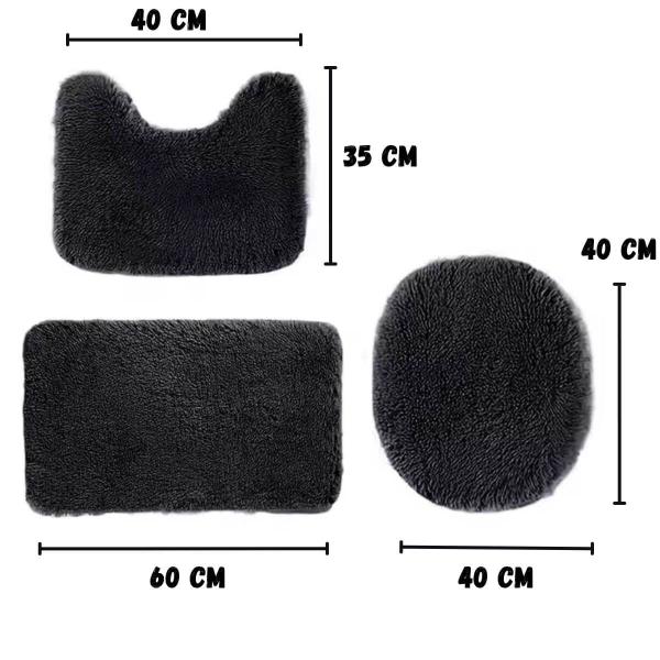 Conjunto Tapete Para Banheiro Jogo Com 3 Peças Antiderrapante - Armarinhos BS Imagem de Conjunto Tapete Para Banheiro Jogo Com 3 Peças Antiderrapante