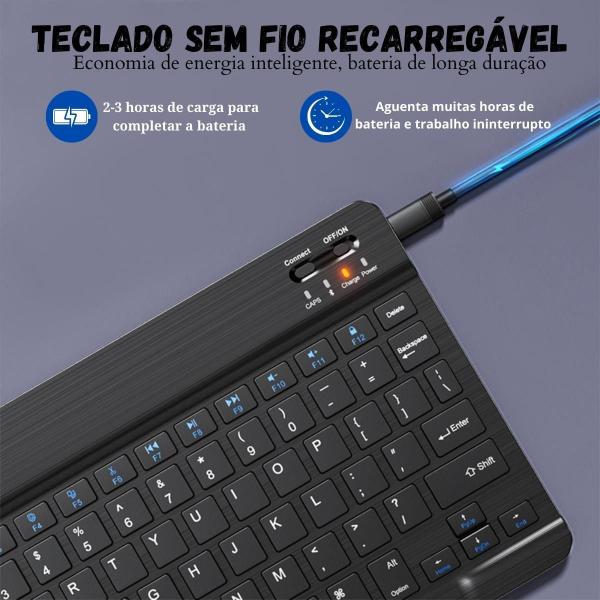 Imagem de Conjunto Teclado Bluetooth e Mouse Rosa Claro  Sem Fio