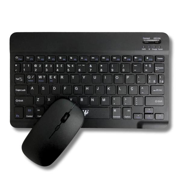 Imagem de Conjunto Teclado Com Mouse Bluetooth Sem Fio Coloridos Wireless