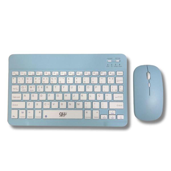 Imagem de Conjunto Teclado Com Mouse Bluetooth Sem Fio Coloridos Wireless