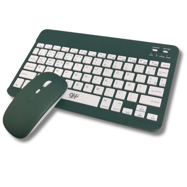 Imagem de Conjunto Teclado Com Mouse Bluetooth Sem Fio Coloridos Wireless