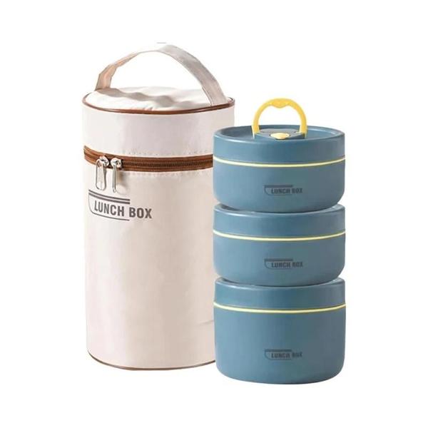 Conjunto Térmico de Marmita Empilhável e Portátil para Crianças e Adultos Imagem de Conjunto Térmico de Marmita Empilhável e Portátil para Crianças e Adultos