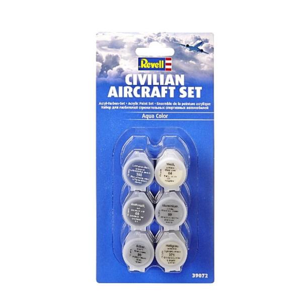 Conjunto Tintas Acrílicas Civilian Aircraft Set Revell 39072 Imagem de Conjunto Tintas Acrílicas Civilian Aircraft Set Revell 39072
