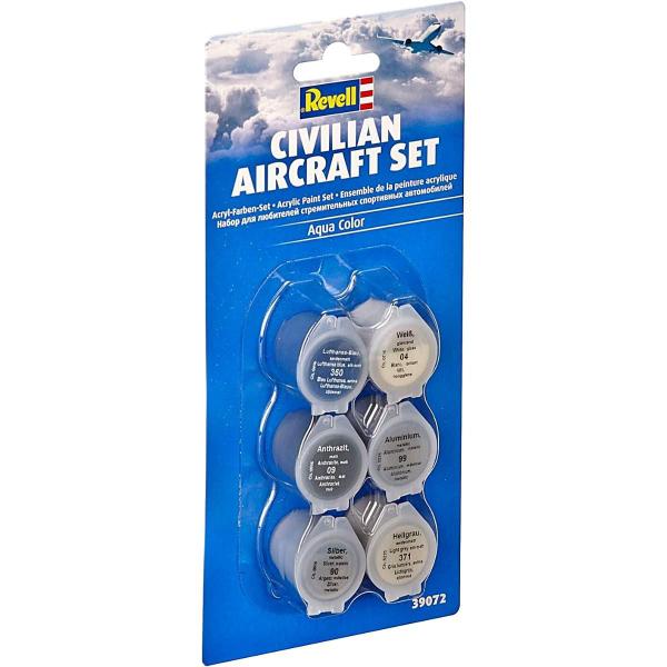 Conjunto Tintas Acrílicas Civilian Aircraft Set Revell 39072 Imagem de Conjunto Tintas Acrílicas Civilian Aircraft Set Revell 39072