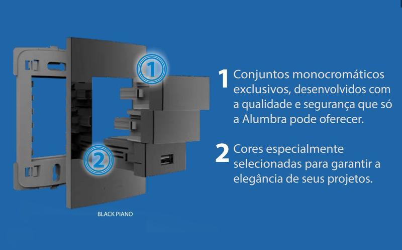 Imagem de Conjunto Tomada 10A 2P+T 4x2 Titanium 85589 Alumbra