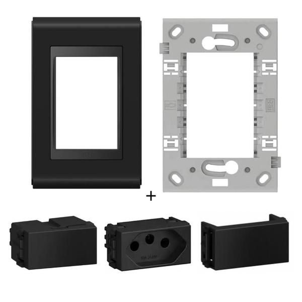 Imagem de Conjunto Tomada 10a Com Interruptor Simples Refinatto Weg