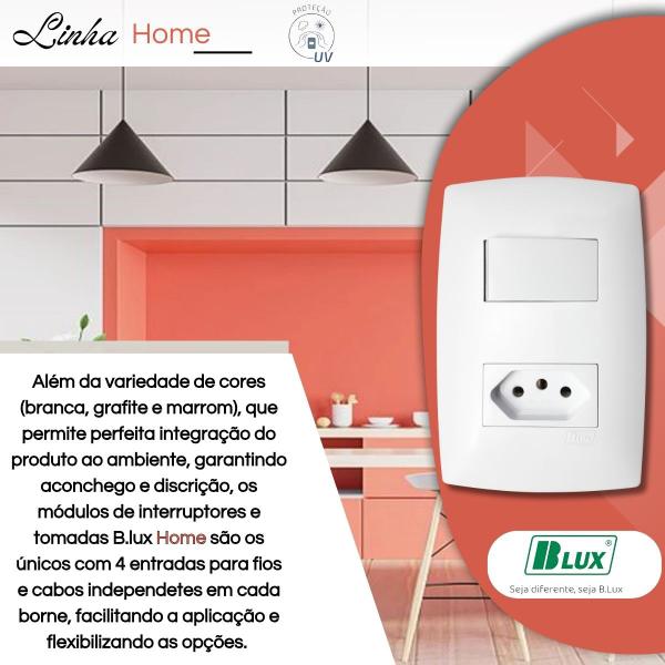 Imagem de Conjunto Tomada 10a + Interruptor Simples - Blux Linha Home