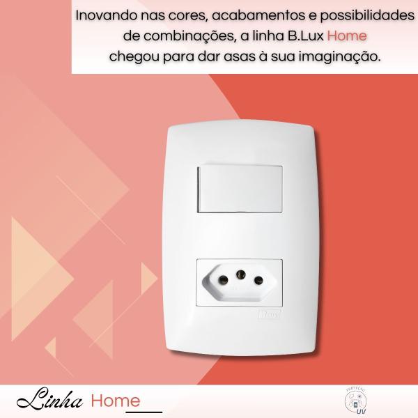 Imagem de Conjunto Tomada 20a + Interruptor Simples - Blux Linha Home