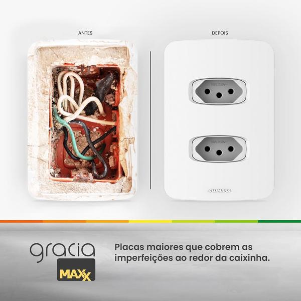 Imagem de Conjunto Tomada Dupla 20A 4x2 Preto Gracia Maxx 85683 Alumbra