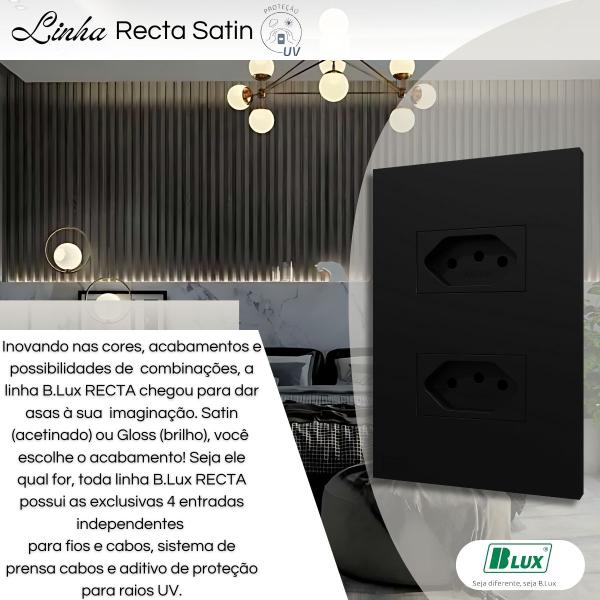 Imagem de Conjunto Tomada Dupla 20A Com Placa 4x2 Black - B.Lux