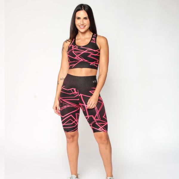 Conjunto Top e Bermuda BYG Energize - BYG Moda Fitness Imagem de Conjunto Top e Bermuda BYG Energize