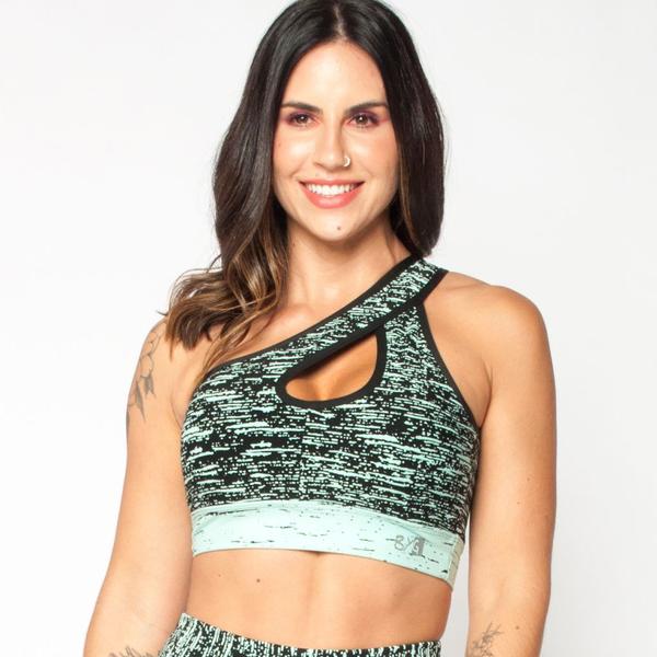 Conjunto Top e Bermuda BYG Jackar Poliamida Acquaril - BYG Moda Fitness Imagem de Conjunto Top e Bermuda BYG Jackar Poliamida Acquaril