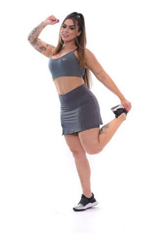 Imagem de Conjunto Top E Short Saia Com Bolso Para Corrida Fitness