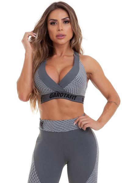 Conjunto Top/Legging Feminino Compressão UV50+ Malha Fria Poliamida Treino Academia Cintilante - GAROTAFIT Imagem de Conjunto Top/Legging Feminino Compressão UV50+ Malha Fria Poliamida Treino Academia Cintilante