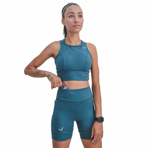 Imagem de Conjunto Top + Short Indrills Running com bolsos Corrida atletismo Academia Treino Green Garden